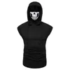 Мужские рубашки T 2022 Модные личности мужская скелет печати с капюшоном тонкой панк-эластич