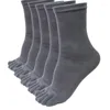 Chaussettes pour hommes hommes cinq doigts orteil élastique robe d'affaires respirant solide coton long sox haute qualité équipage course O9