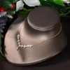 Naszyjnik Zestaw Hibride 4pcs Woda liść kropla Arabia Saudyjska dla kobiet ślub sześcien cyrkonu kryształowy de Mujer Modernos n-665