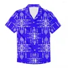 Chemises décontractées pour hommes de haute qualité hommes à manches courtes bouton tatouages chemise tribale Slim Fit Muscle personnalisé polynésien Hawaii tribu hauts