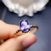 Anelli a grappolo Anello in tanzanite naturale con pietre preziose in argento sterling 925 6x8mm Regalo per feste di tendenza alla moda