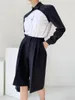 Bluzki damskie Hzirip czarny patchwork pełny rękaw koszulki kobiety stylowy przylot noszenie Lapel Lady Ol Autumn 2022 Office