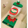 Coprisedili per WC Set di cuscini decorativi da 3 pezzi Natale Babbo Natale / Pupazzo di neve / Alce / Forma di alce Tappetino per serbatoio Scatola per fazzoletti