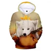 Heren hoodies kawaii samoyed mannen/vrouwen/kinderen herfst lente grappige casual sweatshirts 3D print pullovers