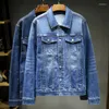 Men's Down Denim Jacket Autumn Korean Fashion Large Brand Street mångsidig