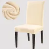 Couvre-chaises couvertures de couleur unie en peluche spandex pour la salle à manger matériau élastique moderne mobilier meuble de cuisine banquet de mariage