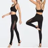 Conjuntos ativos femininos de ioga fatos esportivos e leggings de leggings nusos de 2pcs Conjunto