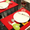 Table Mats Christmas Placemats Dining Mat Cutlery Suit Silverware Holders Pockets Knives Forks Bag Decoration