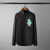 Men's Casual Shirts Minglu Solid Color Mens Luxury Rose Printed And Diamond Long Sleeve Man Plus Size Slim Fit Male