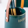 Storage Bottles Accessories Utensil Conatiner Holder Ceramic Kitchen Cutlery Tube Drainer And Handle Gadget Tools Organization Box