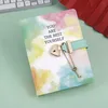 B6 Password Book with Lock Notebook Thickened Notepad Creative Heart-shaped Latch Cute Girls Love Diary Agenda Planner