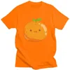 Herr t-skjortor tecknad orange kreativ design tryck män och kvinnor gata samma t-shirt ren bomull runda hals 14 färg 2022 sommartrend topp