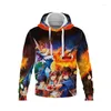 Heren Hoodies Leuke anime cartoon Outswear Kids Hoodie 3D Gedrukt rood witte sweatshirts cadeau voor jongen en meisje casual jongens pullovers streetwear