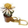 Floral pattern brown color luxury Bag accessary keychain whole with cute mode fashion keychain229G