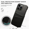 Ретро в стиле кожаные чехлы PU с двумя картами Shock -Reseance Cover для iPhone 14 13 12 11 Pro Max Samsung S22 S21 S20 Plus Ultra