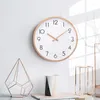 Wall Clocks Wooden Clock Modern Design Silent Minimalist Digital Fashion Nordic 12 Inch Kitchen Home Decor For Living Room Pared