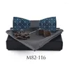 Bow Ties Fashion Wood Gentleman Pocket Square Buljong Digital tryckning Handgjorda fjärilsbröllopsfest träband