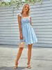 Casual Dresses Summer Women's Elegant Off Shoulder Ruffle Fit Flare Dress Ladies Solid Beach Mini WD186