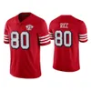 Aangepaste voetbalshirts San''Francisco''49ers''Men Dames Jeugd Jersey Deebo Samuel George Kittle Steve Young Jerry Rice Trey Lance Garoppolo Aiyuk 75e verjaardag