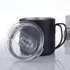 Mugs Stainless Steel Coffee Mug Originality Handle Cappuccino Latte Milk Cups Household Office Afternoon Tea Black Teacup