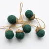 Juldekorationer 6st Xmas Tree Wool Felt Acorn Pine Cones Diy Pendant Hanging Ornament Dekor Hem År Party Creative Kids Gifts