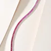 Bangle Women 925 Sterling Silver Tennis Armband Natural Gemstone Gradient Chain Jewelry Vintage Red Ruby Engagement Wedding