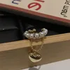 Pendientes traseros de oro de lujo, doble círculo, perla, manguito para la oreja, perlas encantadoras, Clip para mujer, Piercing falso elegante, joyería para oreja de corazón 2022