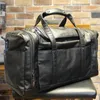 Duffel Bags Fashion Big Leather Men Travel Bag Короткая поездка организатор багаж туризм