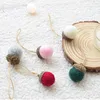 Juldekorationer 6st Xmas Tree Wool Felt Acorn Pine Cones Diy Pendant Hanging Ornament Dekor Hem År Party Creative Kids Gifts