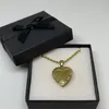 تصميم جديد مذهل حزمة مفاجأة غرامة الذهب القلب المنجد قلادة قلادة سلسلة هدية مجانية مربع