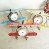 Dekorativa figurer Retro Style Airplane Ornamentiron Plan Model Antik Glider Biplan Clock Desktop Creative Ornament Kids Gift