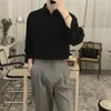 Мужские повседневные рубашки темно-серая рубашка мужская корейская кореян
