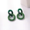 Koreaner einfacher Doppelkreis Dangle Ohrring Bunte Anh￤nger Ohrring f￼r Frauen Mode kleine Pendientes Schmuckgeschenke