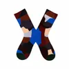 Chaussettes unisexes pour femmes, Illustration rétro drôle, Design, peinture murale artistique, motif à l'huile abstrait, Skateboard pour hommes heureux