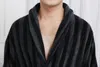 Men's Sleepwear Thick Men Bathrobe Cotton Robe Long Sleeve Plush Shawl Male Bath Nightgown Home Clothes