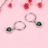 Dangle Earrings JQUEEN S925 Silver Emerald Heart-shaped Round Diamond Women Jewelry