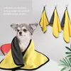Chien vêtements doux serviette pour animaux de compagnie microfibre chat bain séchage manteau absorbant peignoir pour grands moyens petits accessoires