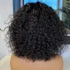 Wigs de renda onda de águas profundas marrom para mulheres negras Brasil Curly Short Bob peruca com franja Human Hair 221212