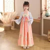 Girl Dresses 2022 Chinese Hanfu Applique Dress Han Clothing