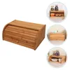 Garrafas de armazenamento 1pc Caixa de pão de cozinha de madeira Bin Compresa Prática Recipiente de Alimentos Bambu Ambiental Bambu