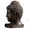 Decorative Figurines 2.36'' Wood Sakyamuni Statue 6cm Wooden Buddha Creative Tathagata Mahogany India Head Crafts