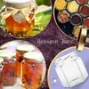 Storage Bottles Hexagon Glass Jars Premium Food-grade. Mini With Lids For Gifts Wedding Favors Honey Jams And More