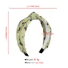 Fashion Spring Head Band Printed Flower Green White Color Chiffon Hair Hoop Headbands Ethnic Hair Accessories For Women Girls