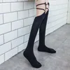 Women Socks Sexy Sweet Lolita Bandage Stockings Cotton High Knee Thigh White Black Fashion Long Girls Dress Hosiery