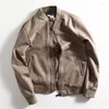 メンズジャケット2022メンズ高品質のスエード野球襟カジュアルジャケット秋のファッションハンサムコート服