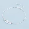 Bracelets de cheville KOFSAC bijoux de pied à la mode en argent Sterling 925 pour femmes Double couche 18 perles Bracelets fille accessoires de fête cadeau