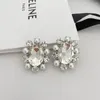 Backs Earrings 2022AR European And American Fashion Jewelry Size Oval Crystal Diamond Pearl Earring For Women Anniversary Gift