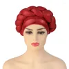 Abbigliamento etnico Ultimi diamanti splendenti Berretto turbante per donna Pronto avvolge la testa femminile African Auto Geles Headtie Foulard musulmano Bonnet