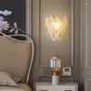 Lampes murales lampe de chevet chambre luxueuse coquille simple nordique post-moderne cristal salon canapé-cart