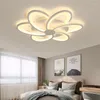 Plafoniere Lampadario moderno a LED per la casa Soggiorno Sala da pranzo Cucina Camera da letto Lampada a sospensione in acrilico bianco con telecomando